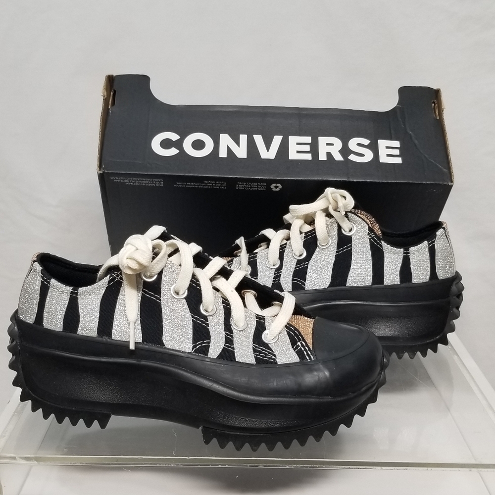 Converse New With Box Run Star Hike Ox Black/Silver/Gold Unisex Sneakers M3/W4.5